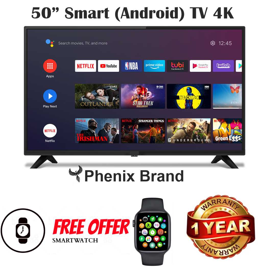 PHENIX 127 cm (50 inches) SMART Full HD LED TV Android Premium 4K Series With Smart Watch Free Offer