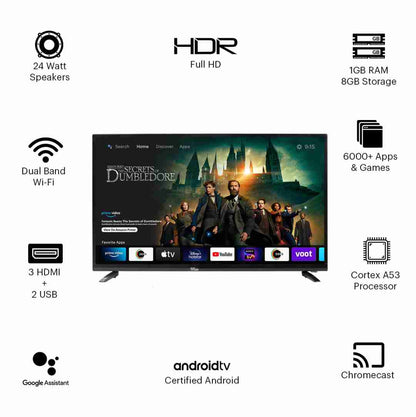 Phenix 109 cm (43 inches) Full HD Smart Certified Android LED TV